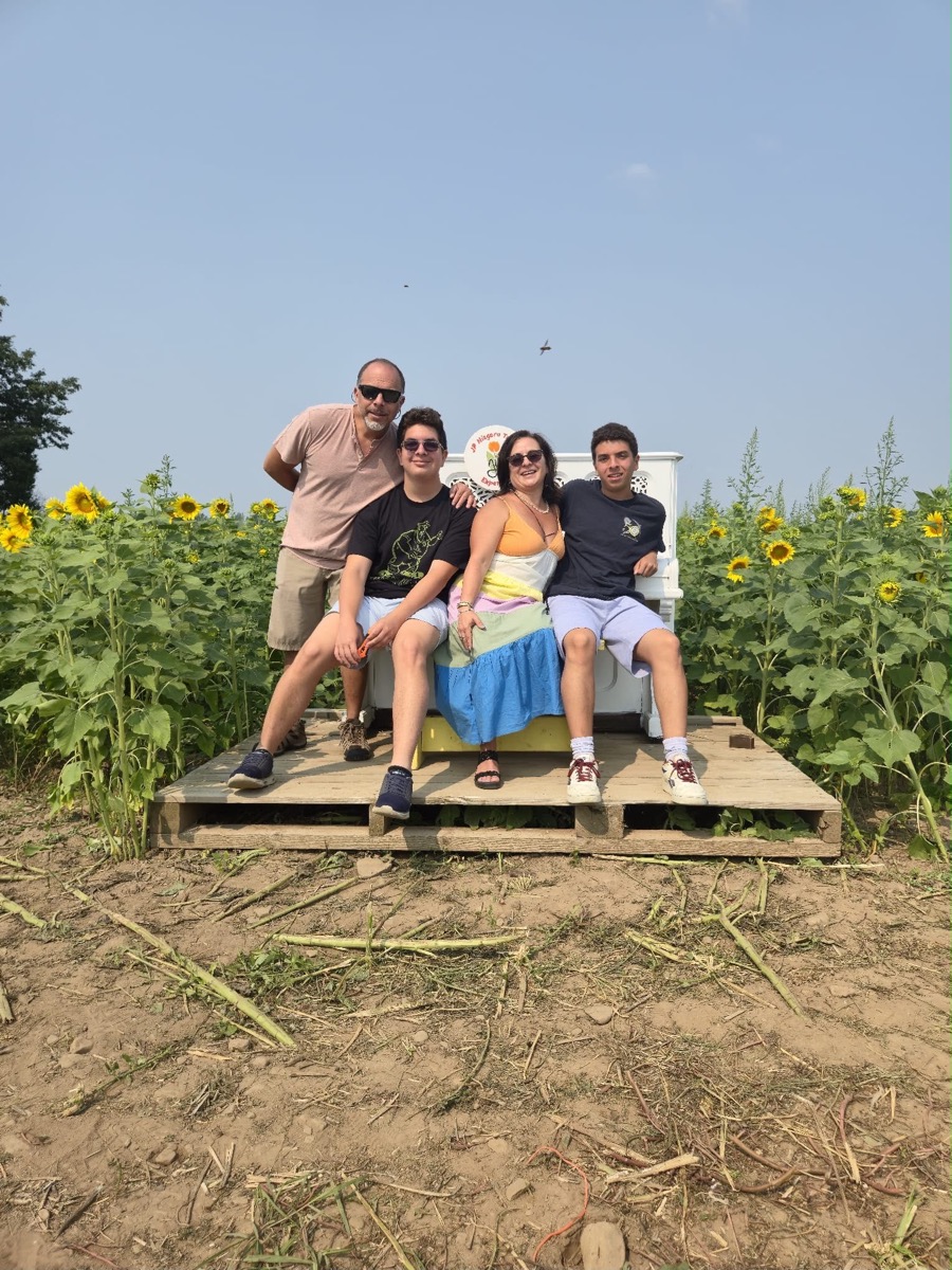 Monique Navascues with her family