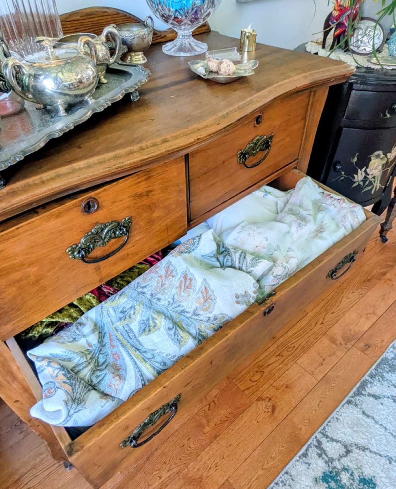 Textile drawer mid-process
