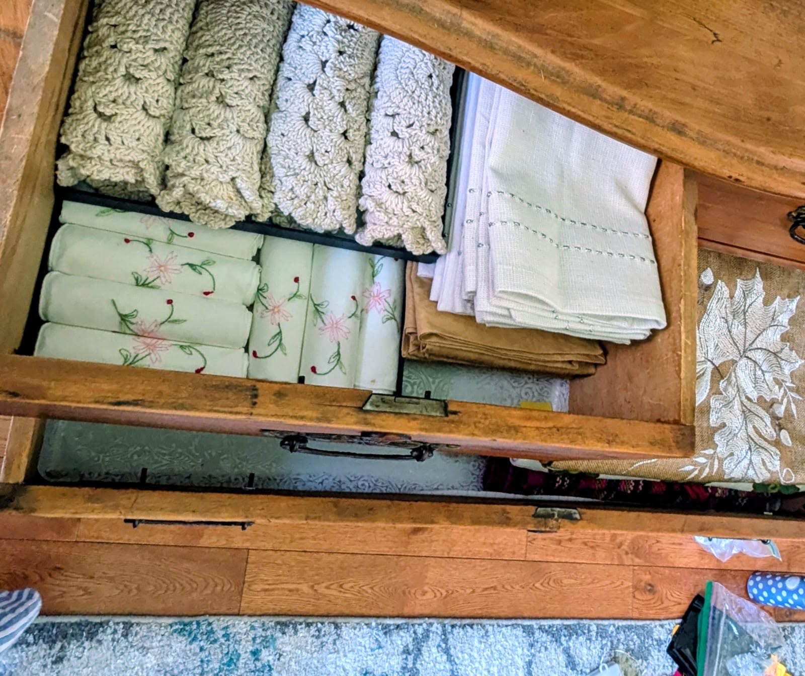 Vintage drawer being organized